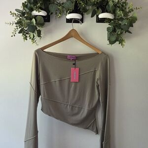 Edikted Green Long Sleeve Top
